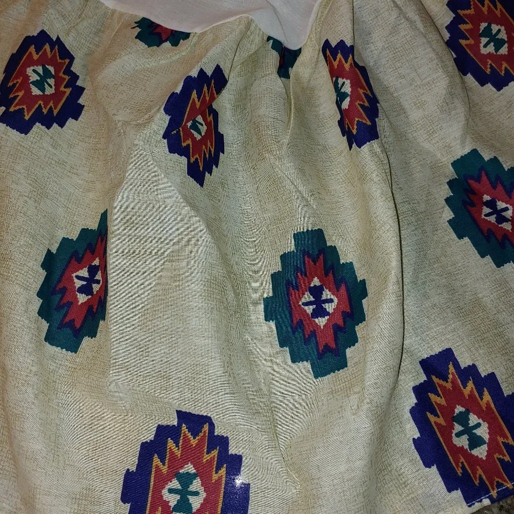 Bibb Co. Southwestern Polycotton Ruffled Bed Skirt 14